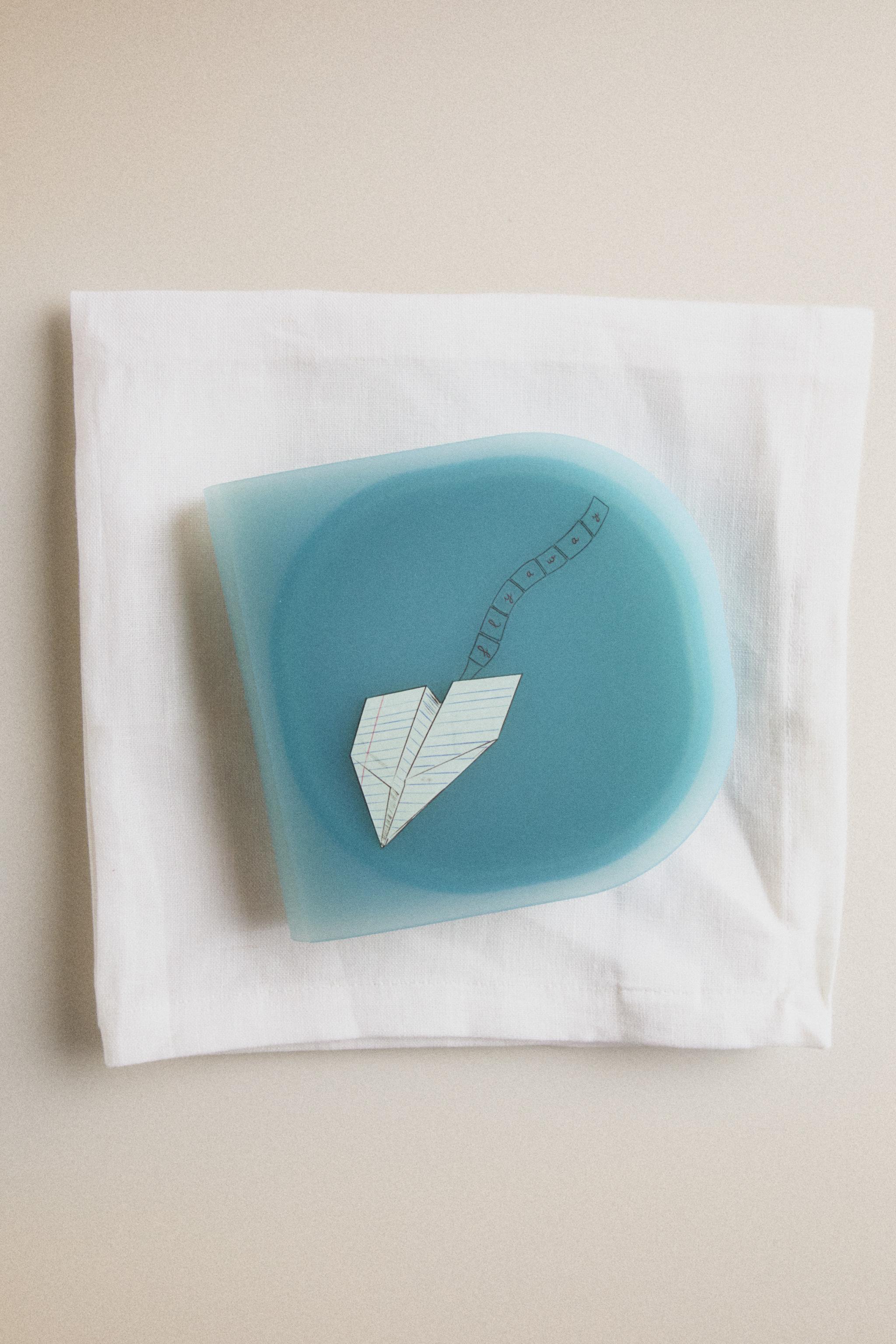 LUNCH BOX ENFANT SILICONE AVION EN PAPIER